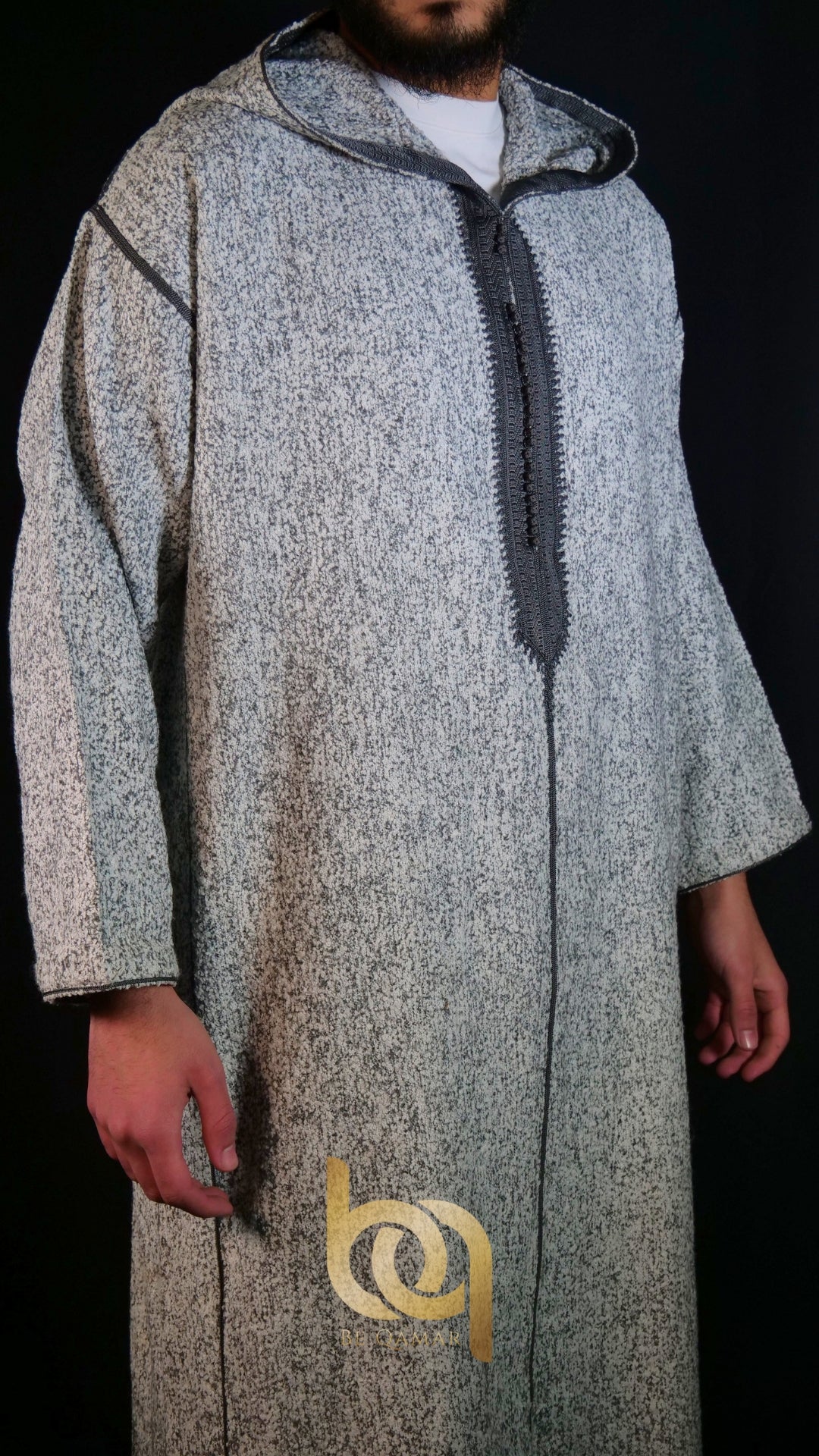 Djellaba Malaki - Ouazzania Blanc & gris