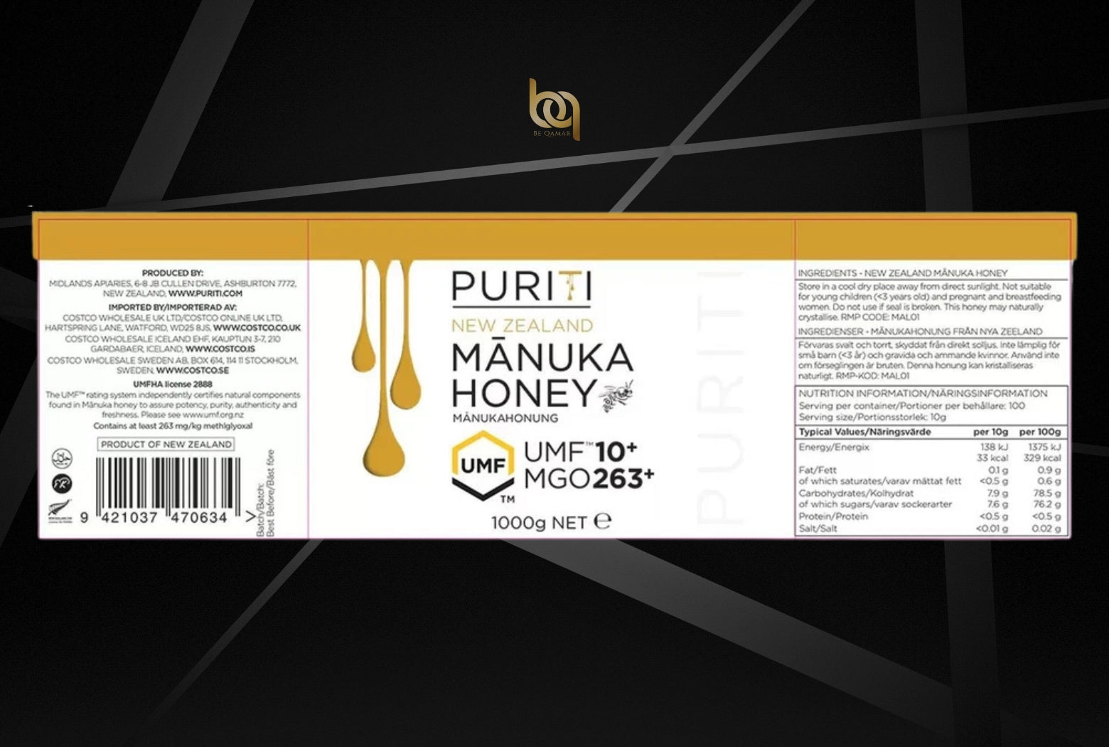 MIEL DE MANUKA PURITI 1000g (UMF 10+ MGO 263+)